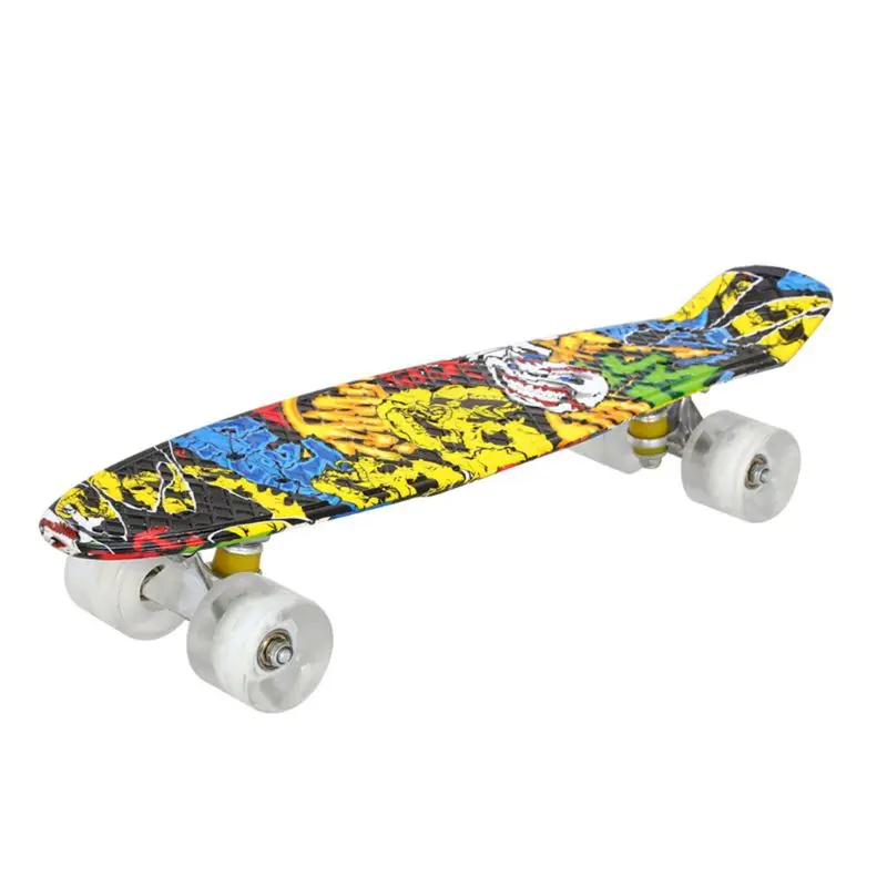 

22" Skate Board Mini Cruiser Skateboard Plastic Starry Sky Galaxy Printed Longboard Retro Banana Fishboard Street Outdoor Sport