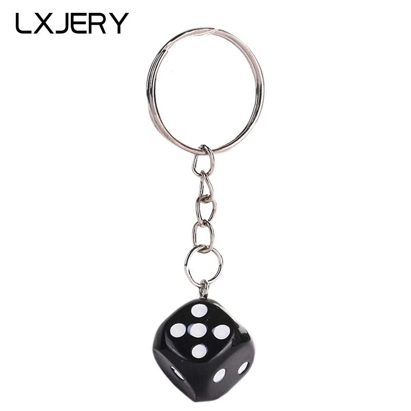 

LXJERY Colorful Dice Key Chain Women Car Bag Charm Key Ring Men Kids Gift