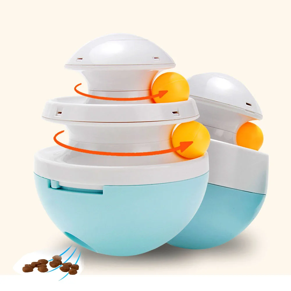 Интерактивная игрушка для кошек с двойным трековым тумблером диспенсер еды и