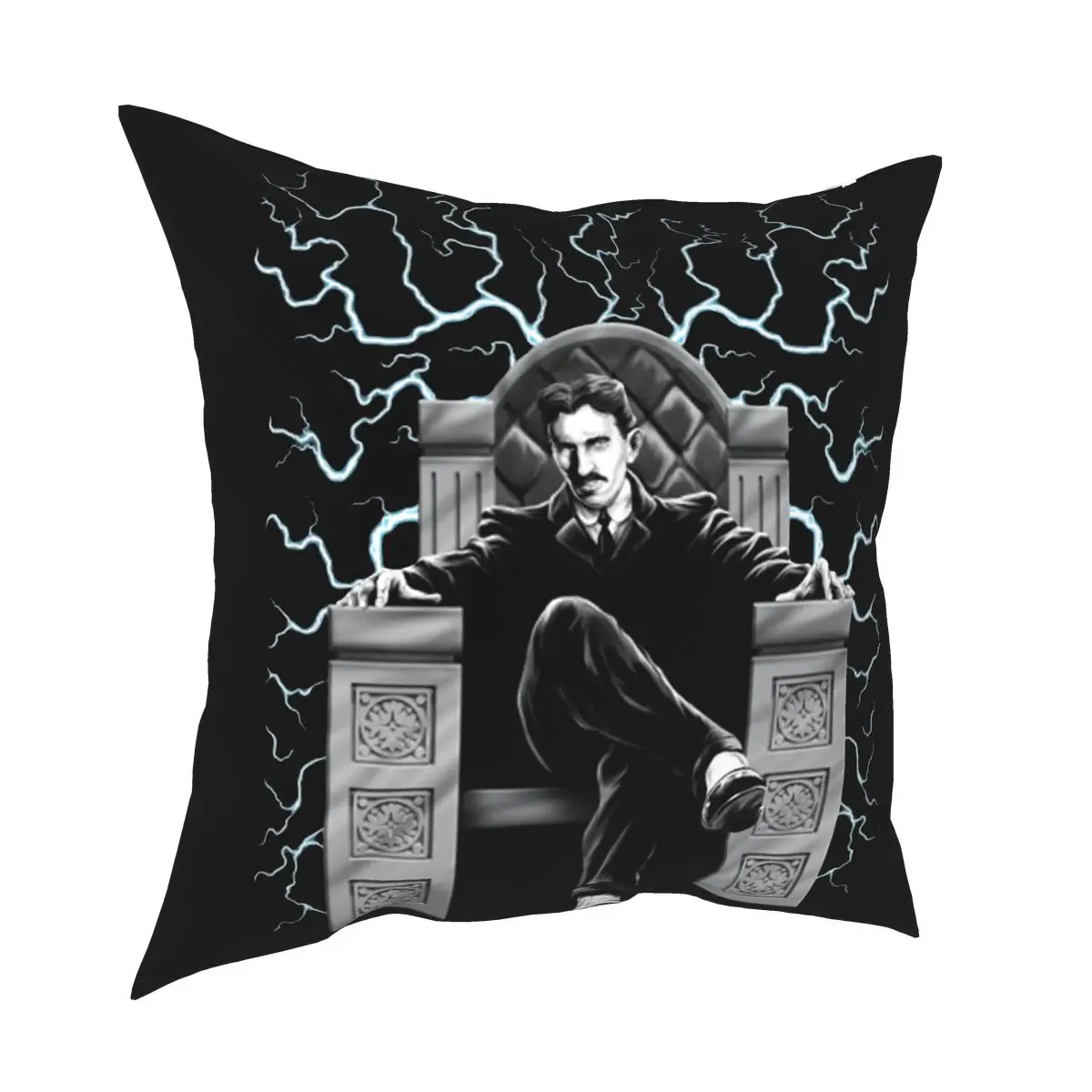 

Tesla Electric Chair Nikola Tesla Pillow Case Home Decorative Cushion Cover Throw Pillow for Sofa Double-sided Printing