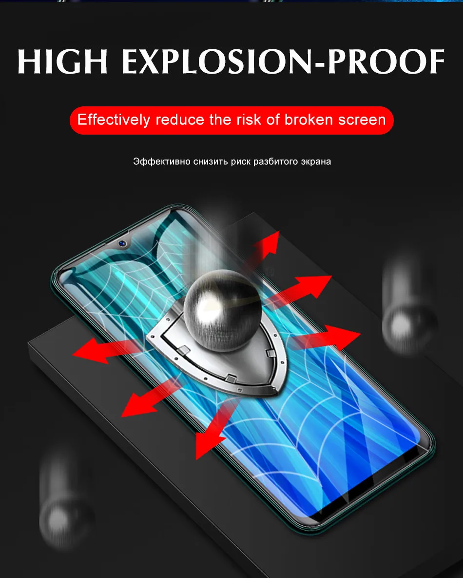 100D передняя крышка Экрана Мягкая Гидрогелевая пленка для Xiaomi Redmi 4X Note 8 7 Pro K20 полная защитная пленка не стекло