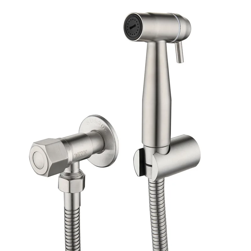 

Bidet Spray Faucets Toilet Concealed Hot and Cold Bidet Spray Set Brushed Nickel Hand Held Sprayer Shattaf Bathroom Attachment