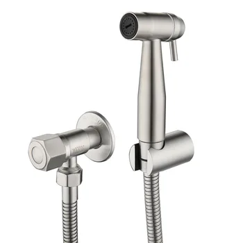 

Bidet Spray Faucets Toilet Concealed Hot and Cold Bidet Spray Set Brushed Nickel Hand Held Sprayer Shattaf Bathroom Attachment