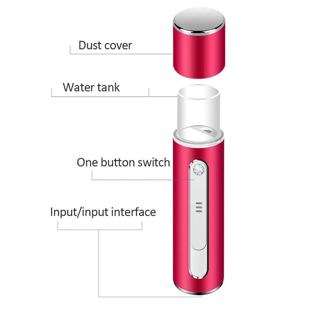 USB перезаряжаемая портативная бутылочка-распылитель для лица 30 мл нано отпариватель для лица увлажняющий небулайзер для кожи инструменты для ухода за лицом красота