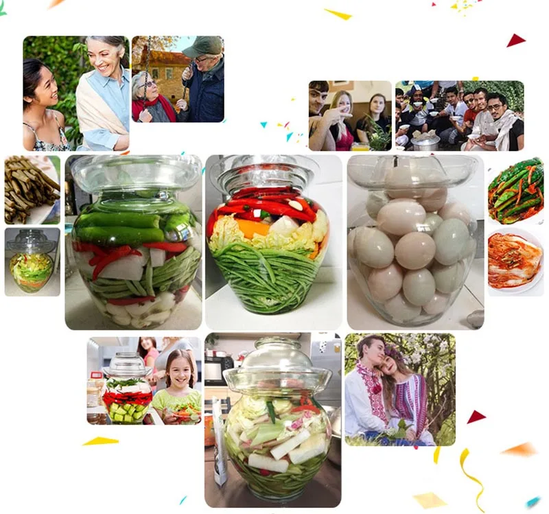 Сгущенные стеклянные банки для солений, прозрачные бутылки для солений, пищевая герметичная банка, ночные маринованные пятна, маринованная капуста, редиска, подарочный контейнер