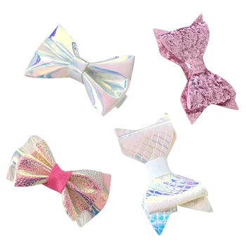

4PCS Bow Hair Clips Glitter Hair Accessories Holographic Barrette for Party Decoration Women Elegant Korean Design Hairpin