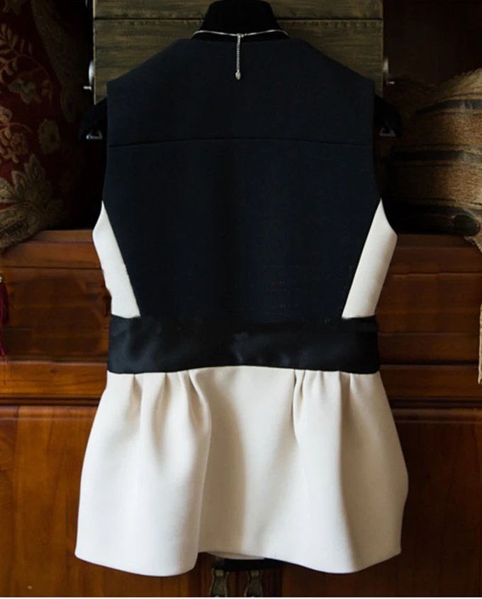 Han edition spring and summer new high quality stitching super show thin bowknot minus age temperament dress waistcoat jacket