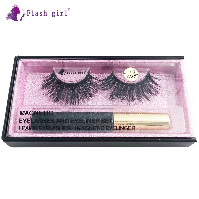 

Flash Girl 5D-W series W 37 soft mink magnetic eyelashes and eyeliner suit