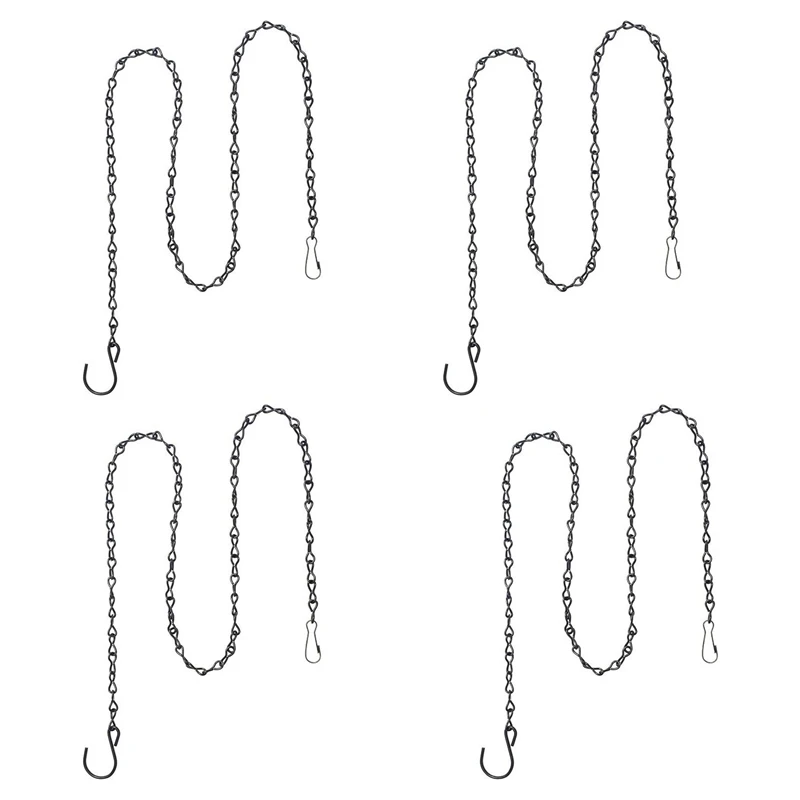 

Hanging Chain, 35 Inch, Black, 4-Pack, for Bird Feeders, Planters, Fixtures, Lanterns, Suet Baskets, Wind Chimes and More! Outdo