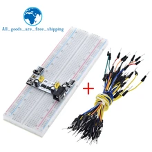 3.3V/5V MB102 platine de prototypage module d'alimentation + MB-102 830 points Prototype planche à pain pour kit arduino + 65 fils de cavalier en gros