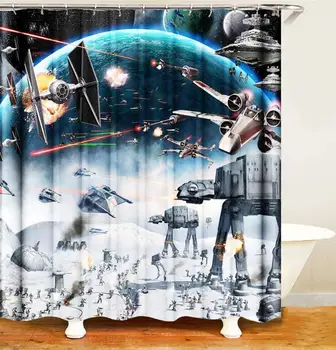 

Star Wars. Shower Curtain 180X180Cm. Made Polyester Fiber. 3D Hd Printing. Free Hook.