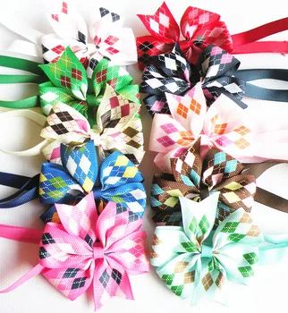 

50PC/Lot Colorful Plaid Dog Bow Ties Puppy Dog Accessories Pet Dog Neckties Bowties