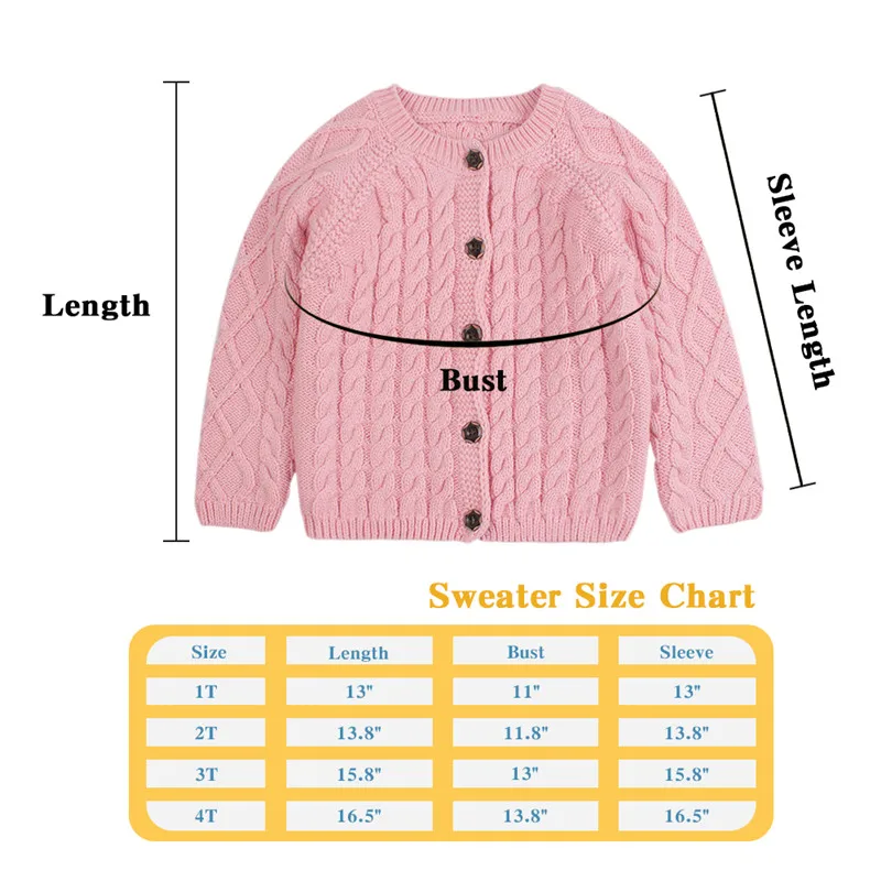 Twist Baby Girls Sweater Cotton Long Sleeve Cardigan for Girls Infant Toddler Sweaters Autumn Winter (13)