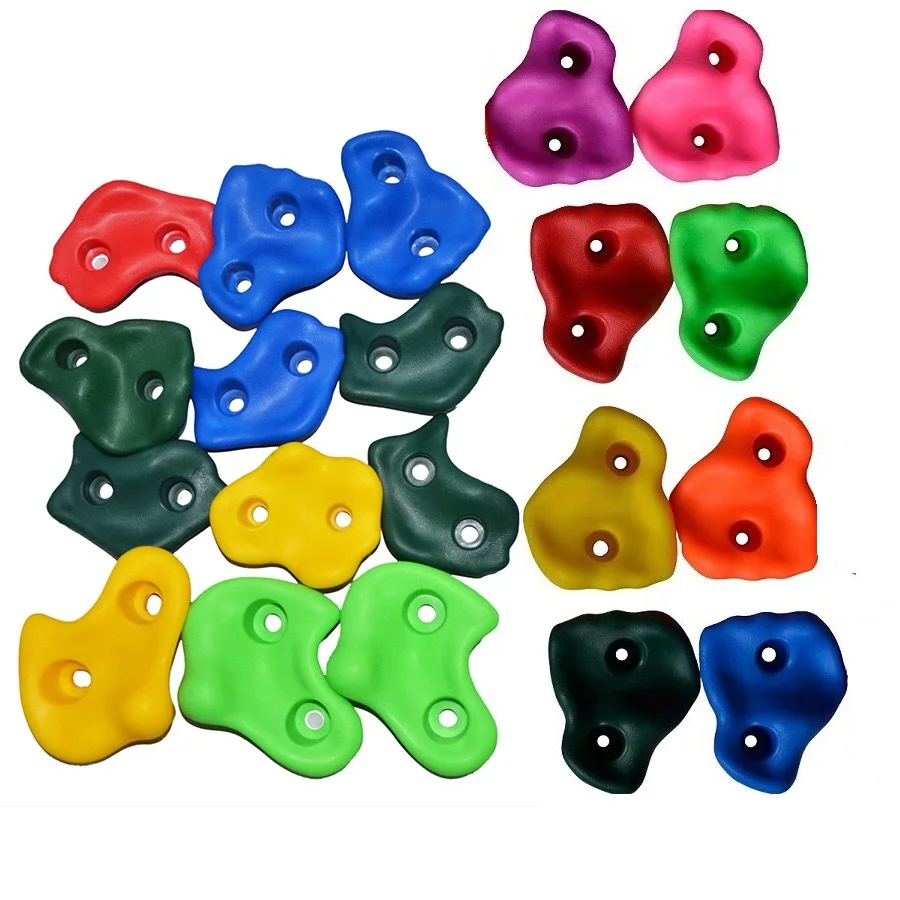 

10Pcs/Set Plastic Climbing Rock Wall Stones Assorted Color for Kids Rock Climbing Wall Stones Hand Feet Holds Grip Kits
