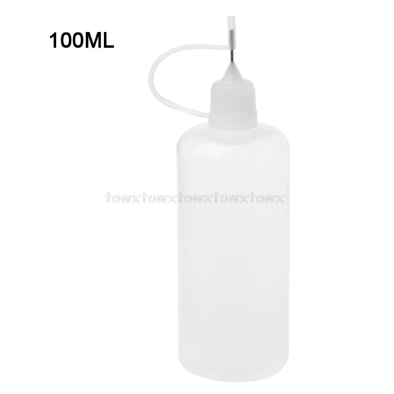 100ml 60/100/120 мл пустая пластиковая бутылка-капельница для жидкости с металлической иглой для электронной сигареты Vape S11 19 Прямая поставка - Цвет: 100ml
