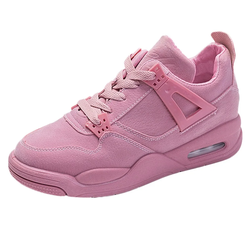 PK SAGACE Outdoor Travel Student High Running Flat Shoes For Women Leisure Sneakers Flat Shoes Breathable PU Shoes - Цвет: PK