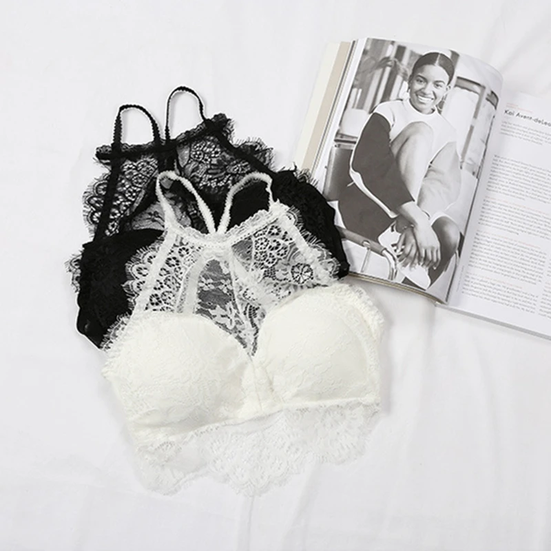 Новинка 2020 Модный женский черный сексуальный кружевной бюстгальтер с чашками