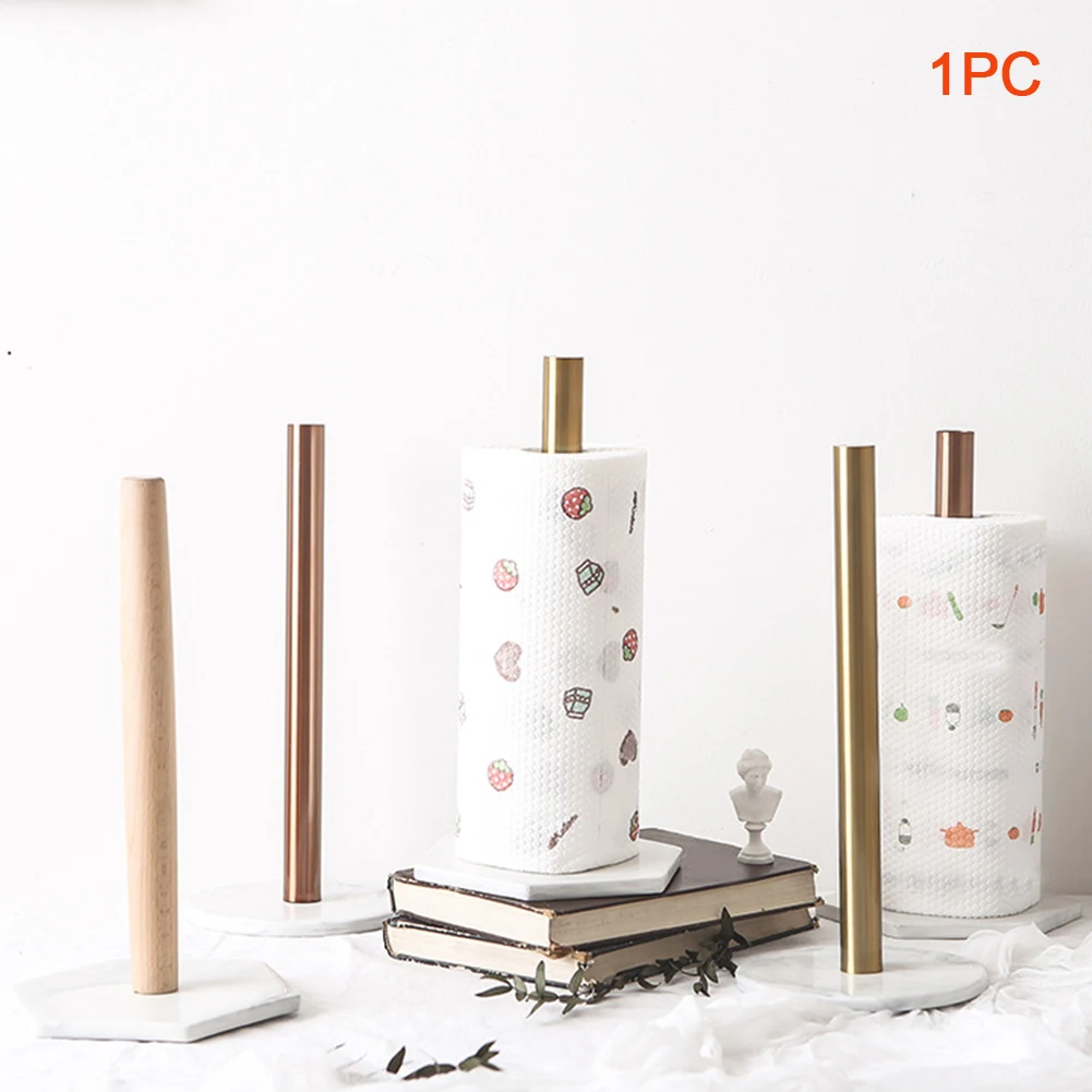 Desktop Toilet Tissue Retro Home Decor Gold-plated Shelf Desktop Rack Nordic Marble Organizer Paper Holder Kitchen Roll Storage