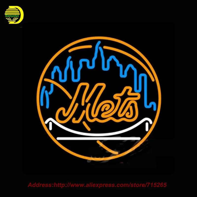Неоновая вывеска Mets для комнаты неоновый свет на заказ аркадная стеклянная