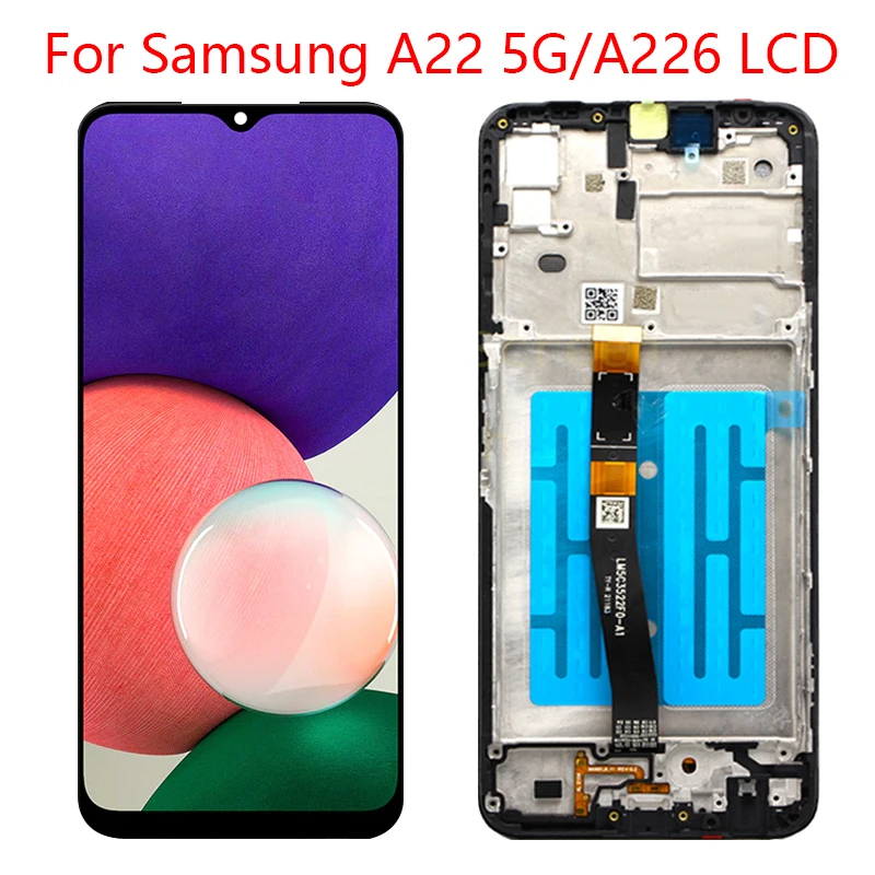 

Для Samsung A22 5G ЖК-дисплей сенсорный экран дигитайзер в сборе запасные части для ремонта SM-A226B 6,6 "ЖК-дисплей