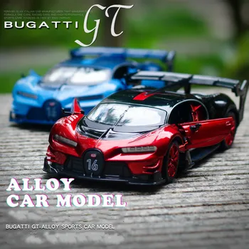 

1/32 Bugatti veyron Metal Car Models High Simulation Vehicle Toy With Light Music 3 Doors Can Be Opened Gifts For Children