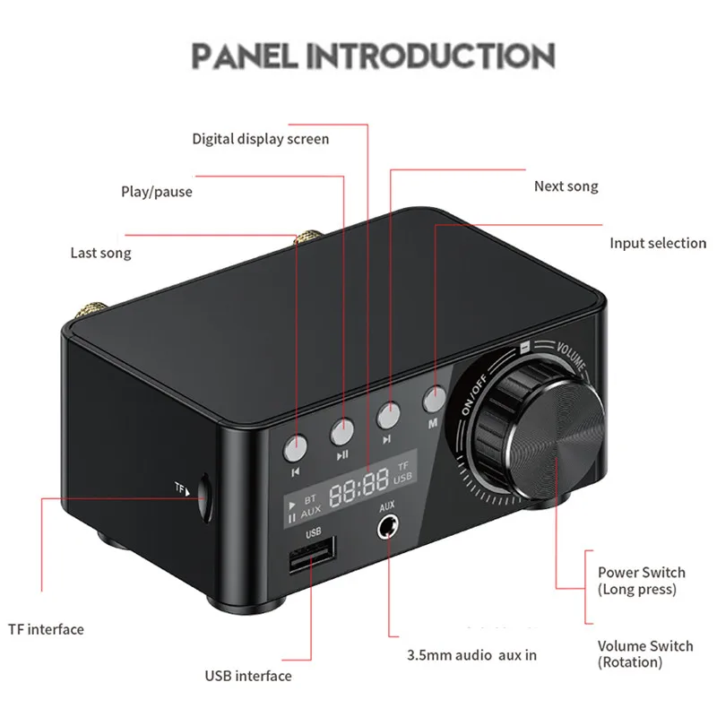Bluetooth 5 0 HIFI цифровой усилитель мощности аудио Плата TPA3116 50WX2 стерео автомобильный
