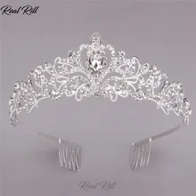 Настоящая Rill модная головная повязка свадебная тиара со стразами головные уборы Свадебные аксессуары для невесты
