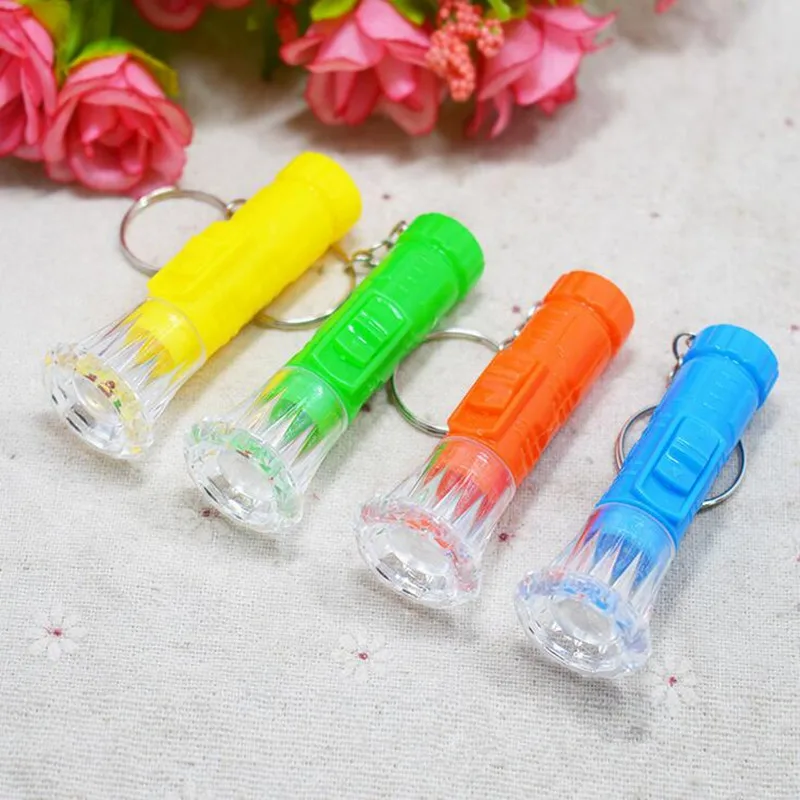 

New Mini Flashlight LED Light-Up Glowing Keychains Flashing Key Ring Toy Glow Party Wedding Birthday Cosplay Halloween Christmas