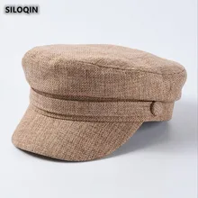SILOQIN женская шляпа армейские кепки Новая мода Винтаж Досуг плоская бейсболка с колпаком дикие однотонные Брендовые спортивные кепки осень Gorras