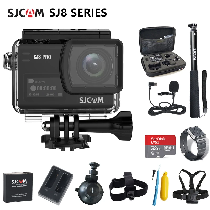 Оригинальная Экшн камера SJCAM SJ8 серии Air & Plus Pro 1290P 4K WIFI дистанционное управление