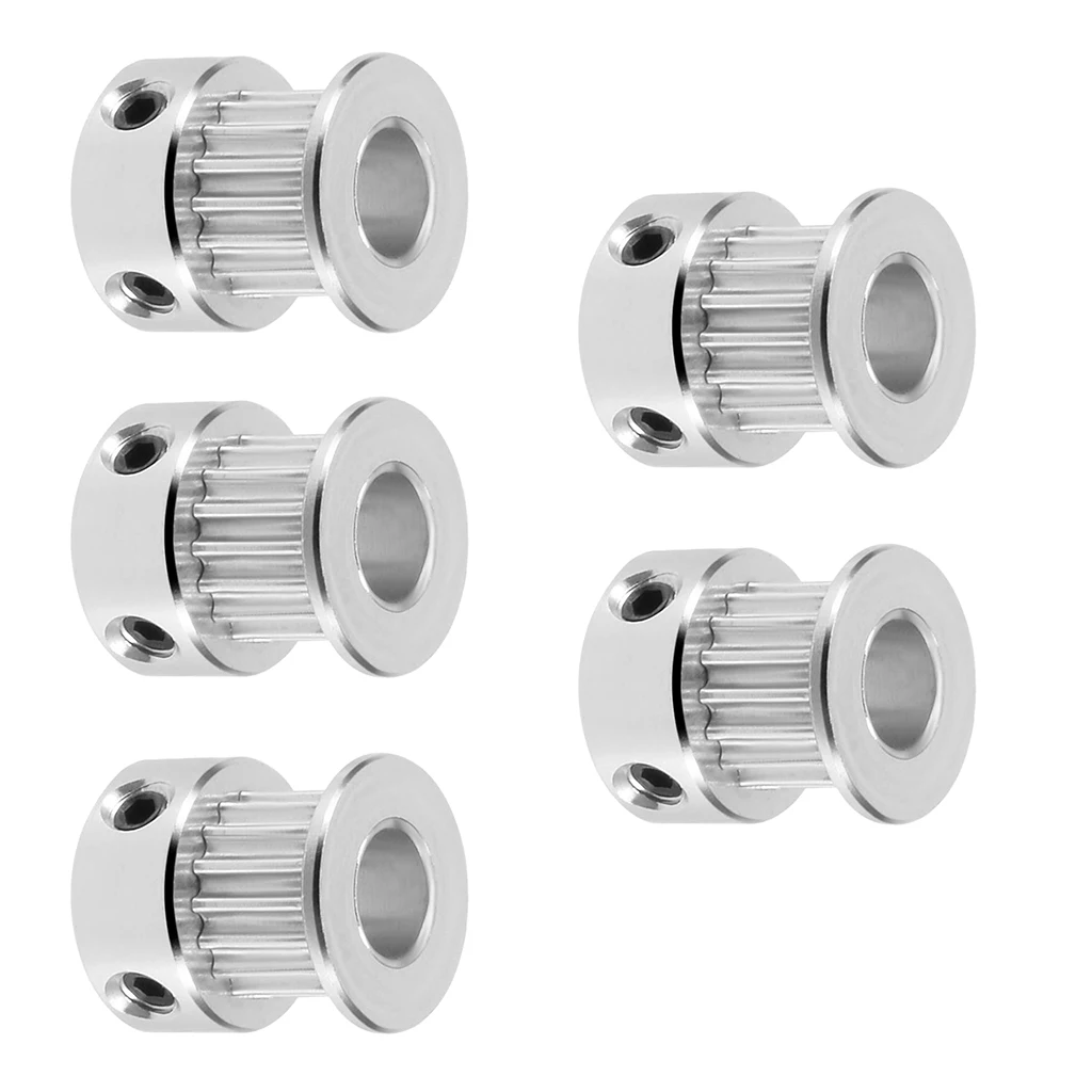 5pcs Timing Pulley GT2 Synchronous Wheel Belt Pulley for 3D Printer Accessories Aluminum Alloy 16Teeth