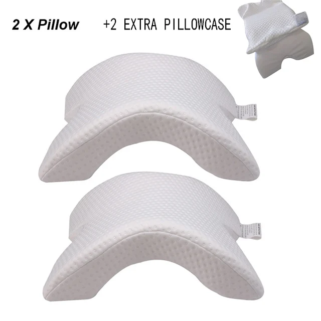 2x pillow n case Подушка из пены с эффектом памяти, подушка для здоровья, подушка для шеи, подушка для пар, анти-давление, подушка для рук, ледяной шелк, медленный отскок, Ортопедическая подушка для дома - Цвет: 2x pillow n case