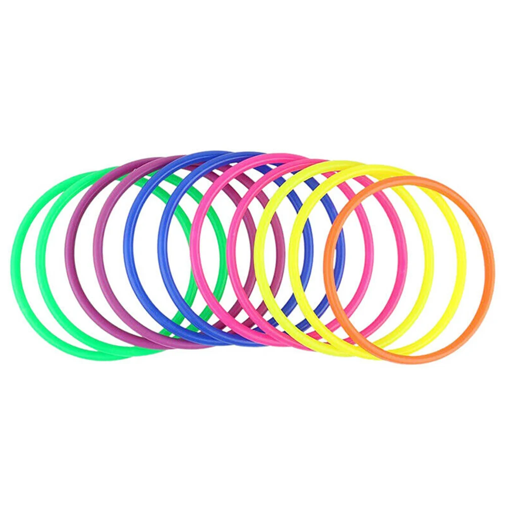 10pcs Sports Outdoor Toy Children Games Garden Speed Kids Plastic Hoop Toss Ring Pool Colorful Quoits Agility Practice Fun