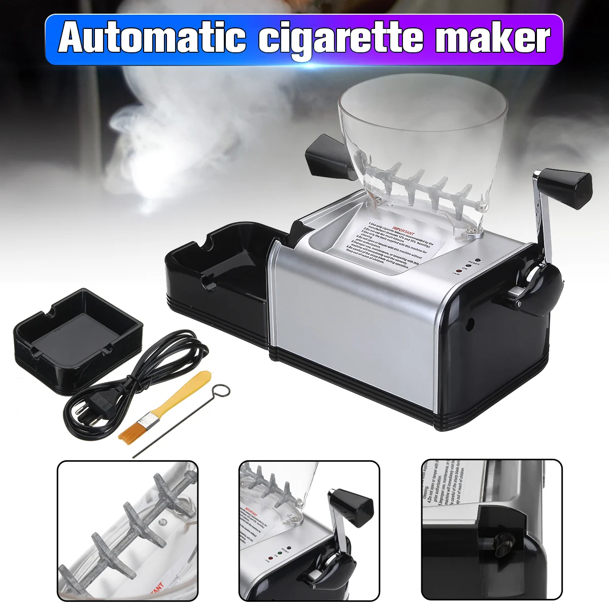 

Automatic Electric Making Rolling Machine Cigarette Machine Tobacco Electronic Injector Maker Roller Easy Portable Smoking Tool