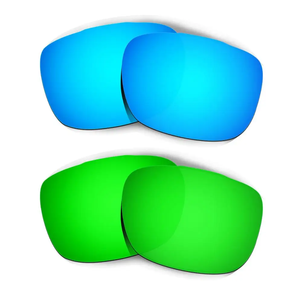 

HKUCO For TwoFace Sunglasses Replacement Polarized Lenses 2 Pairs - Blue & Green