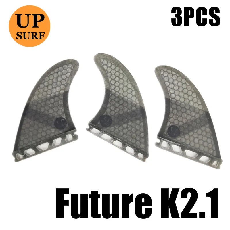 Black grey K2.1 Surf Future плавники синие сотовые плавники Размер M G5/K2.1 доски для серфинга плавники Future Основные три плавника Набор - Цвет: Black grey K2.1