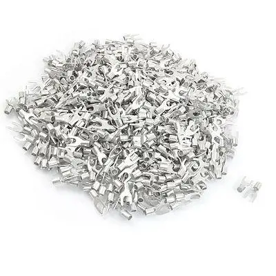 

1000 Pcs SNB3.5-4 AWG 14-12 Non Insulated Fork Terminals Connectors