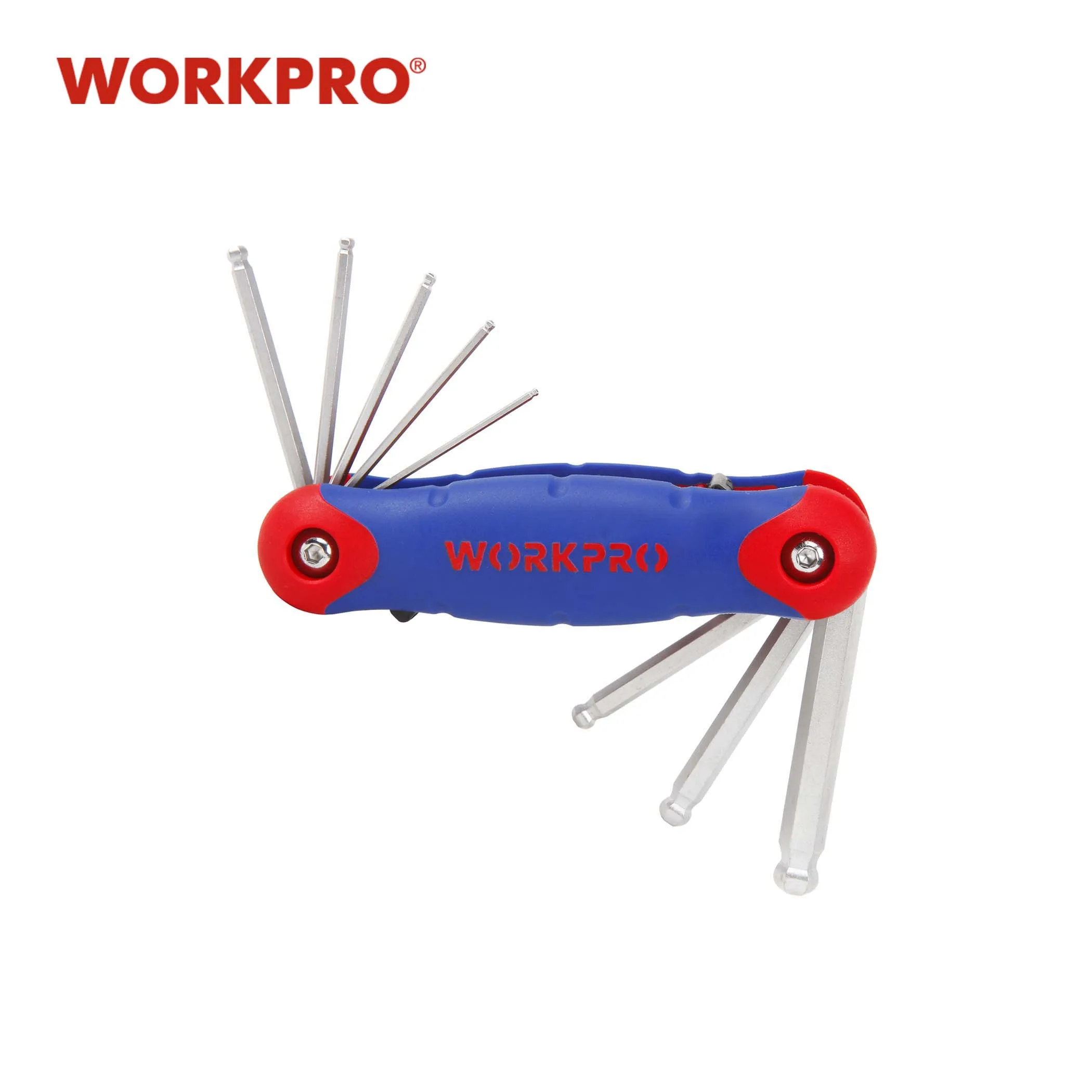 Набор складных шестигранных ключей WORKPRO 8 в 1 с резиновой рукояткой|shipping coins|wrench