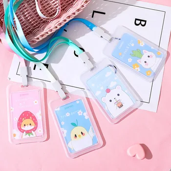 

Cute Animal Credit Card Holders Bus ID Holders Card Neck Strap Card Name Women Men Student Bank Identity Badge with Lanyard