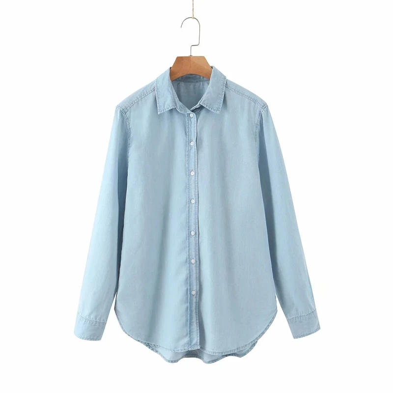 ladies soft denim shirt
