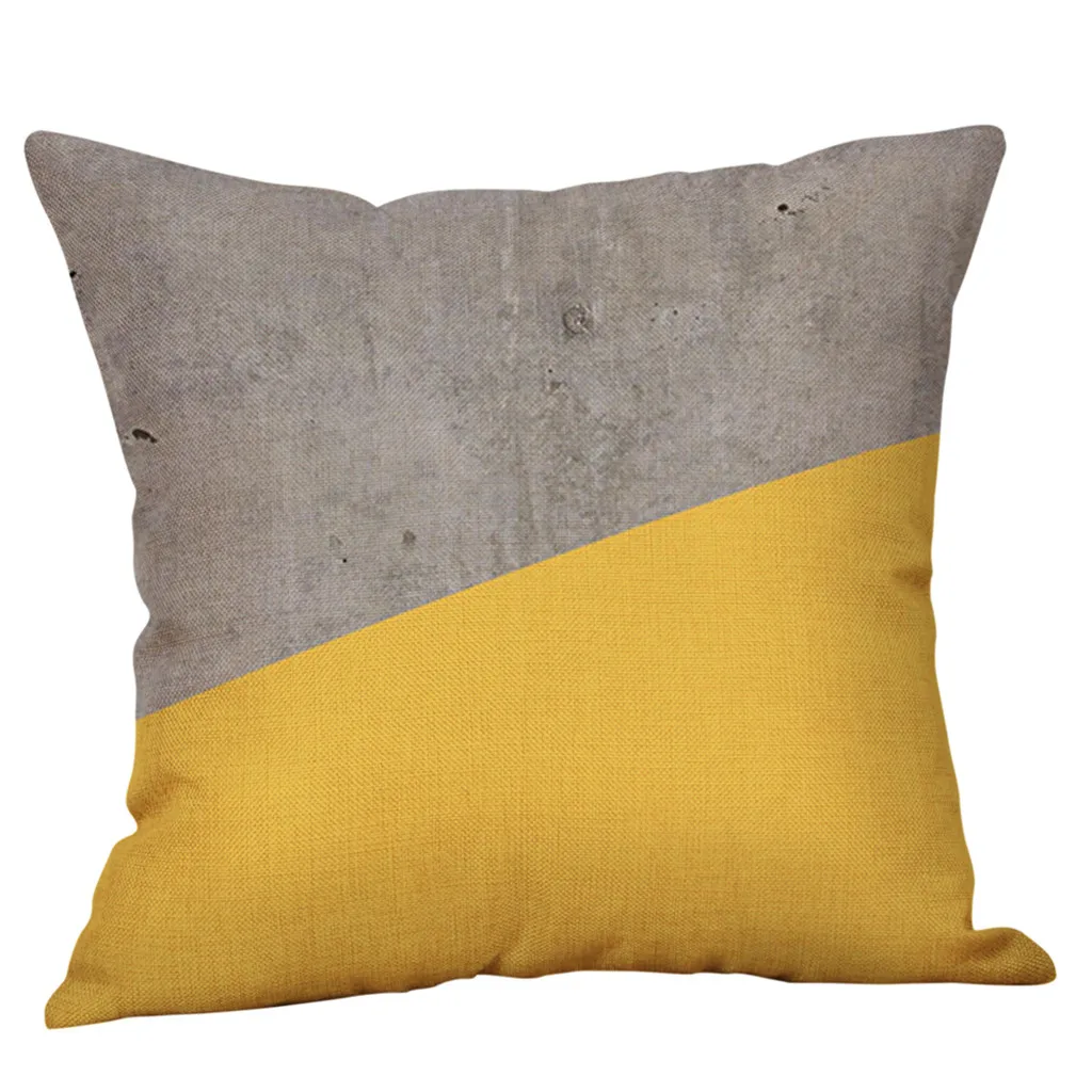 Горчичная наволочка с желтым геометрическим рисунком Осенние чехлы на декоративные подушки cojines decorativos para sof