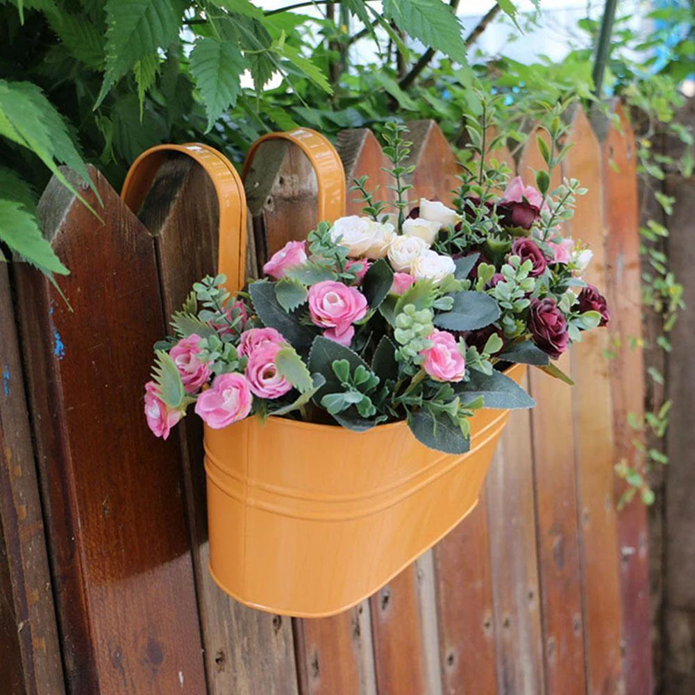 Hanging Basket Trough Garden Fence Balcony Colorful Large Hang Planter Plant Pots Railing Flower Pot Hanging Baskets Flower Pots Planters Aliexpress