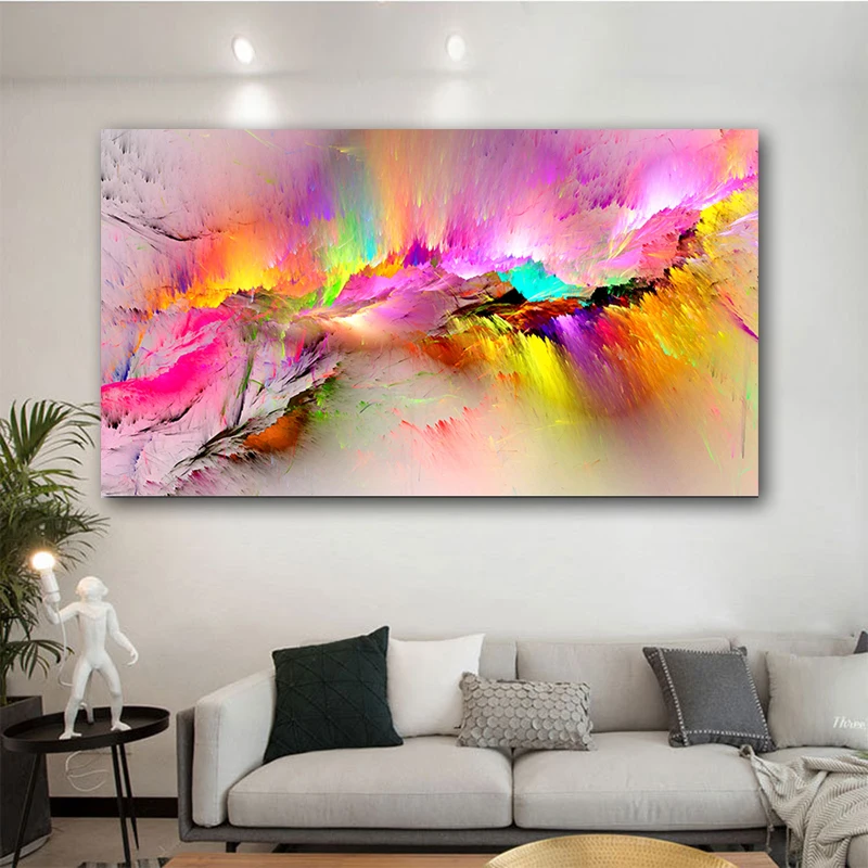

Abstract Art Colorful Clouds Canvas Paintings Art Prints Wall Pictures For Bedroom Modern Big Size Abstract Decorative Paintings