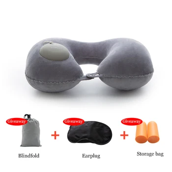 

Automatic Inflatable Neck U-Shape Travel Pillow Neck Airplane Car Pillow Ring Pillow Folding Press Type Bed Pillows Neck Cushion
