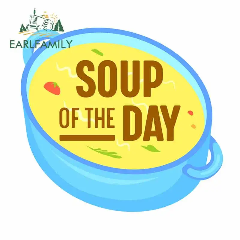 EARLFAMILY 13cm x 12cm For Soup Day Concept Food Car Accessories Stickers JDM VAN Decal Sunscreen Laptop Decoration | Автомобили и