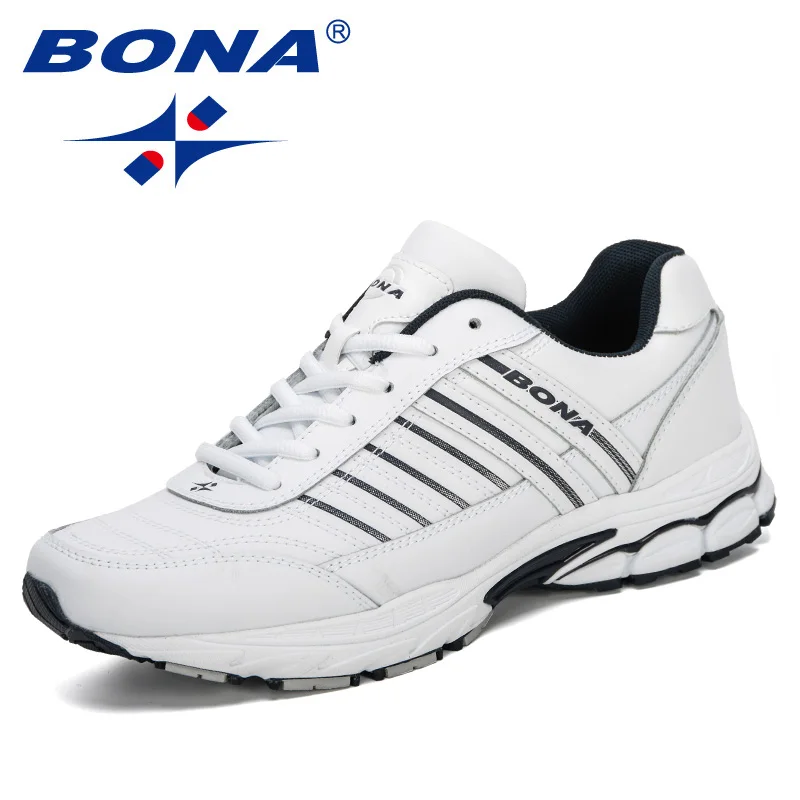 BONA/Новинка года; дизайнерские кожаные кроссовки; мужские уличные кроссовки для бега; Мужская Спортивная обувь для ходьбы; спортивные кроссовки; мужские трендовые кроссовки