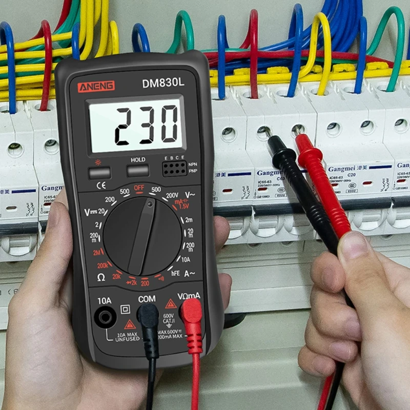 

DM830L Digital Multimeter 1999 Count Electrical Transistor DC/AC with Backlight