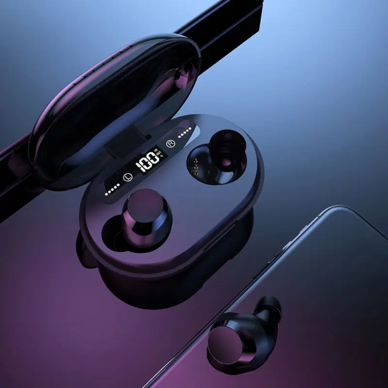 Легкий дизайн TWS Bluetooth 5,0 наушники спортивные Беспроводной наушники IPX5 Водонепроницаемый гарнитура высокого качества с зарядный чехол