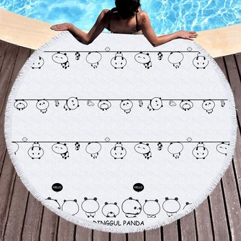

Cartoon Beach Towel Panda Bath Towel Microfiber Fabric 150cm Size