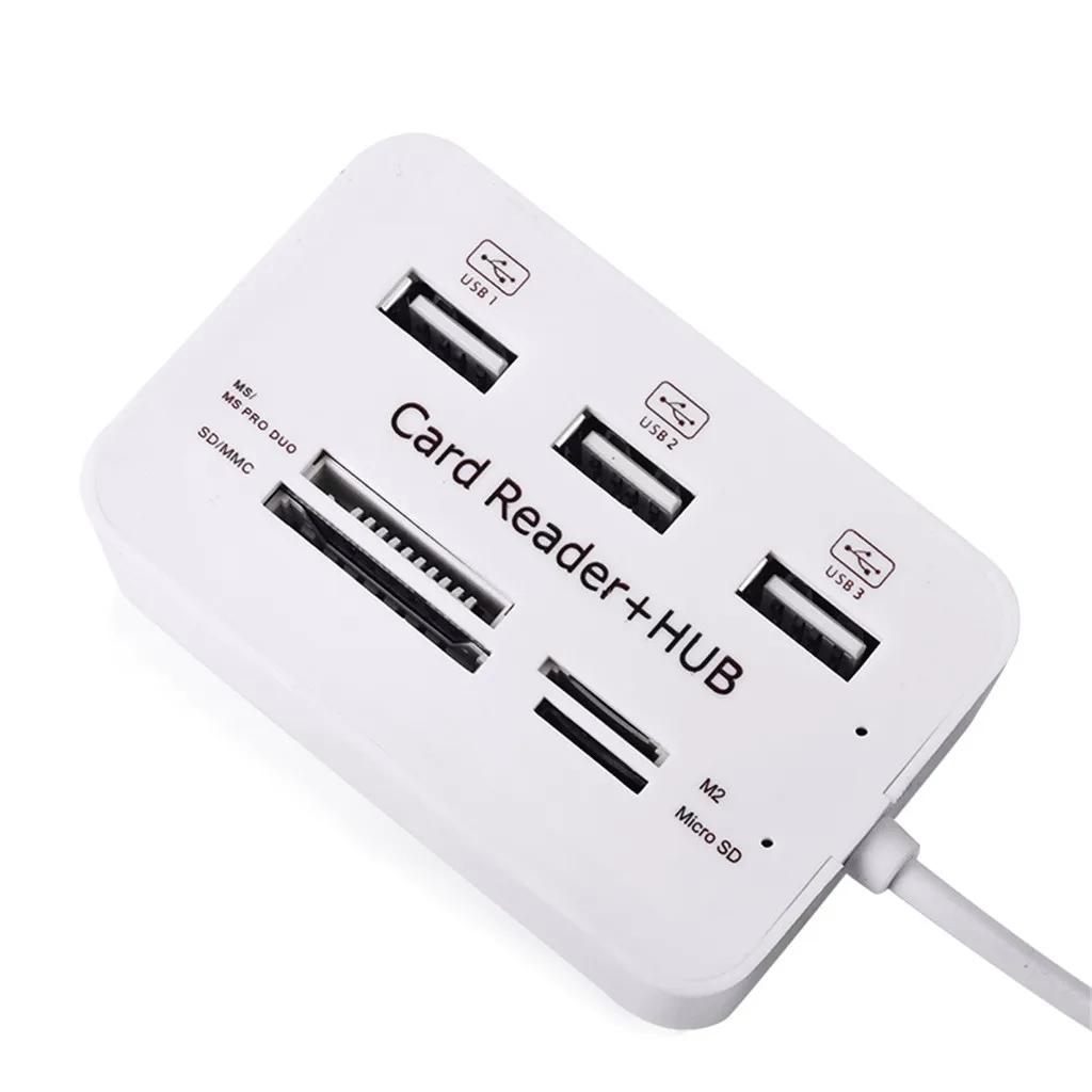 Мини-кардридер usb-хаб высокоскоростной USB 2,0 концентратор 3 порта с кардридером мини-концентратор USB комбинированный все в одном для SD/MMC/M2 19OCT31